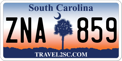 SC license plate ZNA859