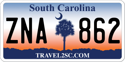 SC license plate ZNA862