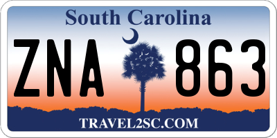 SC license plate ZNA863