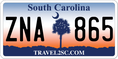SC license plate ZNA865