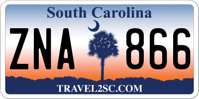 SC license plate ZNA866