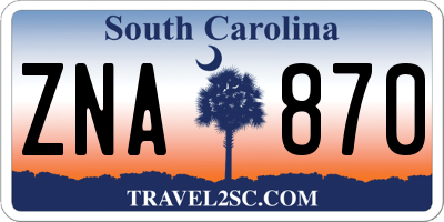 SC license plate ZNA870