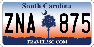 SC license plate ZNA875