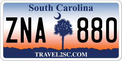 SC license plate ZNA880