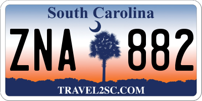 SC license plate ZNA882