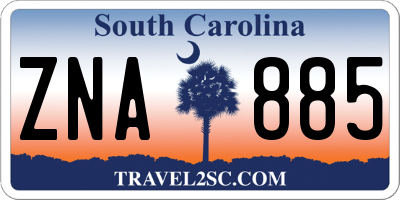 SC license plate ZNA885