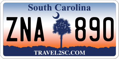 SC license plate ZNA890