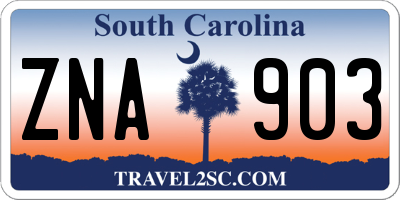 SC license plate ZNA903