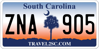 SC license plate ZNA905