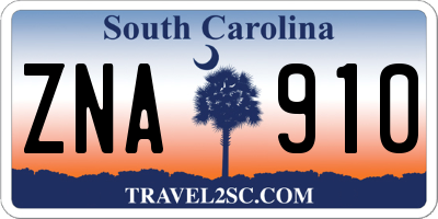 SC license plate ZNA910