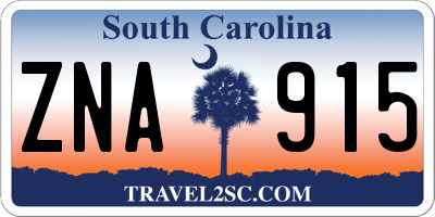 SC license plate ZNA915
