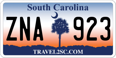 SC license plate ZNA923