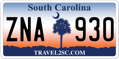 SC license plate ZNA930