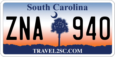 SC license plate ZNA940