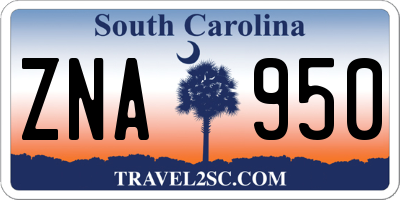 SC license plate ZNA950