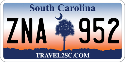 SC license plate ZNA952