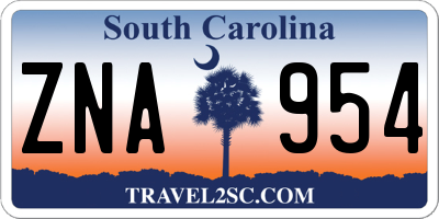 SC license plate ZNA954