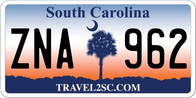 SC license plate ZNA962