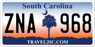 SC license plate ZNA968