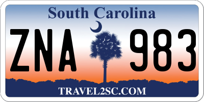 SC license plate ZNA983