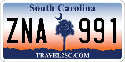 SC license plate ZNA991