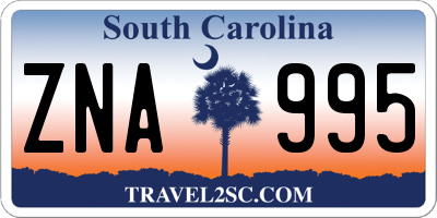 SC license plate ZNA995