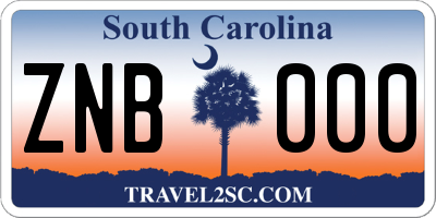 SC license plate ZNB000