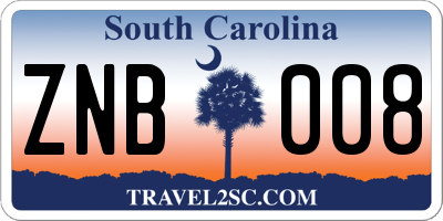 SC license plate ZNB008
