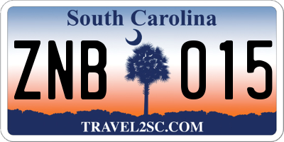 SC license plate ZNB015