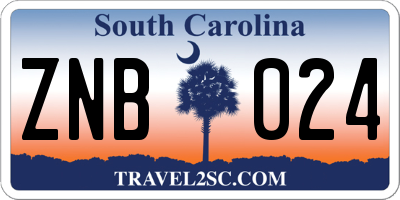 SC license plate ZNB024