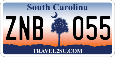 SC license plate ZNB055