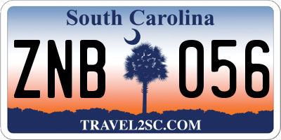 SC license plate ZNB056