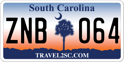 SC license plate ZNB064