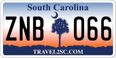 SC license plate ZNB066