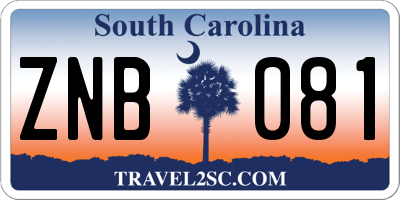SC license plate ZNB081