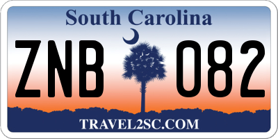 SC license plate ZNB082