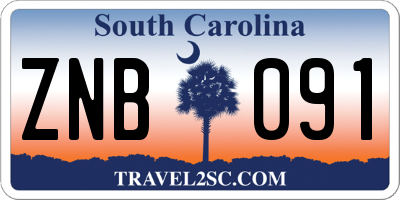 SC license plate ZNB091
