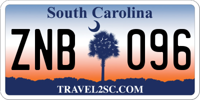 SC license plate ZNB096