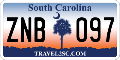 SC license plate ZNB097