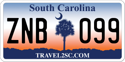 SC license plate ZNB099