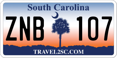 SC license plate ZNB107