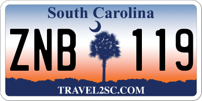 SC license plate ZNB119
