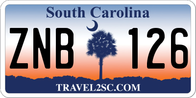 SC license plate ZNB126