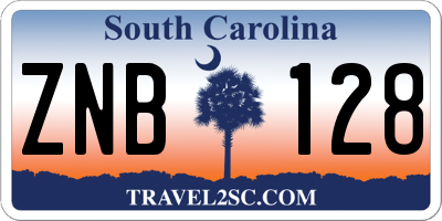 SC license plate ZNB128
