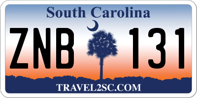 SC license plate ZNB131