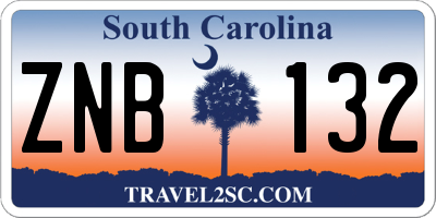 SC license plate ZNB132