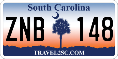 SC license plate ZNB148
