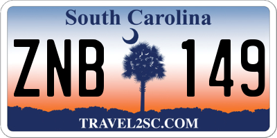 SC license plate ZNB149