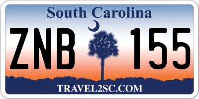 SC license plate ZNB155