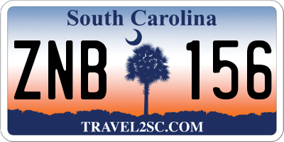 SC license plate ZNB156